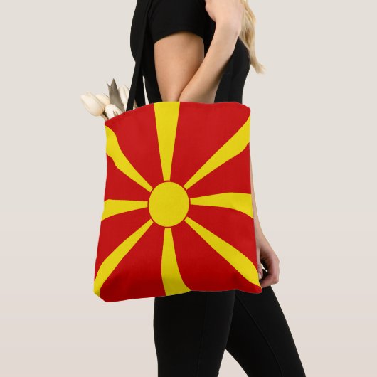 Tote Bag Drapeau de la Macédoine du Nord (De près)