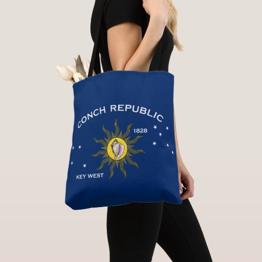 Tote Bag Drapeau de la République des Conques Key West Flor (De près)