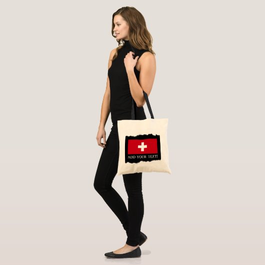 Tote Bag Drapeau de la Suisse (Devant (modèle))