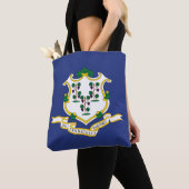 Tote Bag Drapeau de l'État du Connecticut (De près)