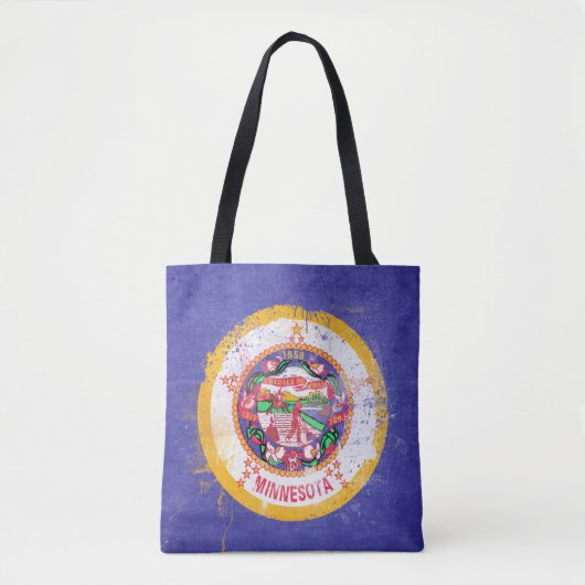 Tote Bag Drapeau de l'État du Minnesota en détresse (Devant)