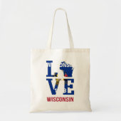 Tote Bag drapeau de l'État du Wisconsin (Devant)