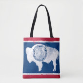 Tote Bag Drapeau de l'État du Wyoming en détresse (Devant)