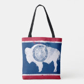 Tote Bag Drapeau de l'État du Wyoming en détresse (Dos)