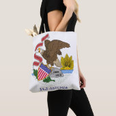 Tote Bag Drapeau de l'Illinois (De près)