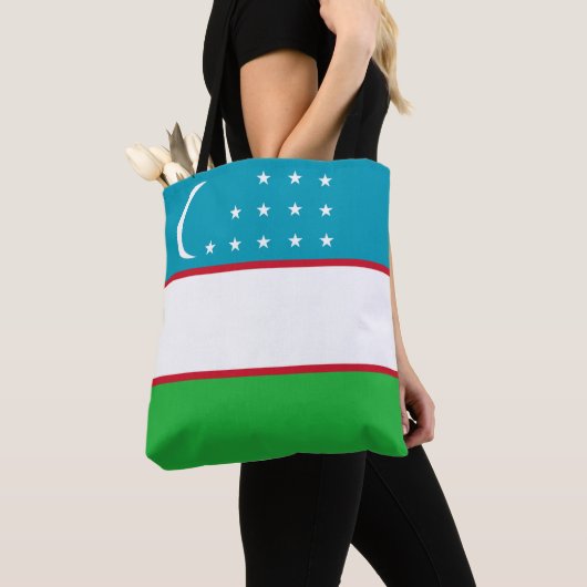 Tote Bag Drapeau de l'Ouzbékistan (De près)