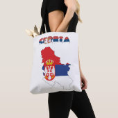 Tote Bag Drapeau de pays serbe (De près)