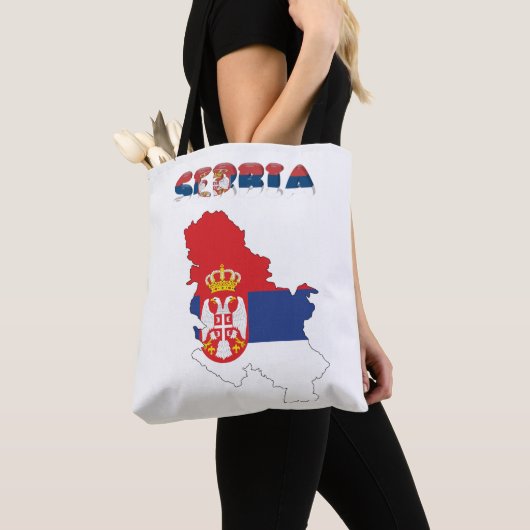 Tote Bag Drapeau de pays serbe (De près)