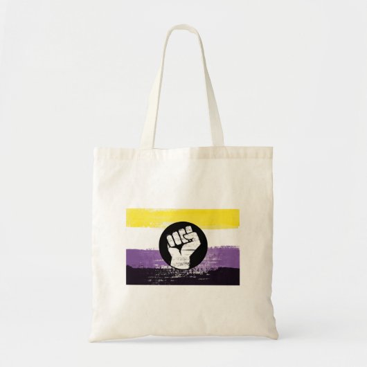 Tote Bag Drapeau de protestation peint non binaire (Devant)