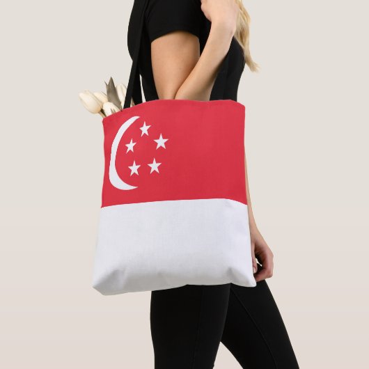 Tote Bag Drapeau de Singapour (De près)