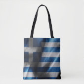 Tote Bag Drapeau de soie de Grèce (Devant)