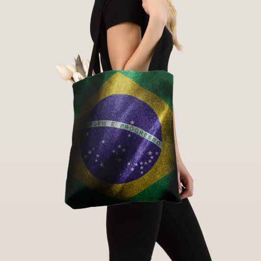 Tote Bag Drapeau de soie du Brésil (De près)