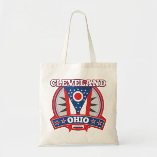 Tote Bag Drapeau d'État patriotique bleu rouge de Cleveland