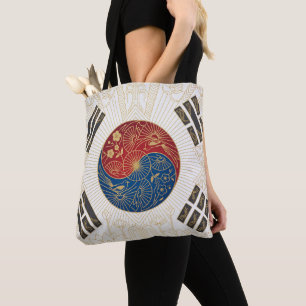 Tote Bag Drapeau d'héritage Art déco Nom personnalisé Cor