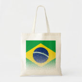 Tote Bag Drapeau Du Brésil Avec Effet Halftone (Devant)
