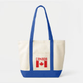 Tote Bag Drapeau du Canada avec texte du Canada (Devant)