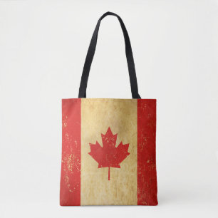 Tote Bag Drapeau du Canada Conception Vintage