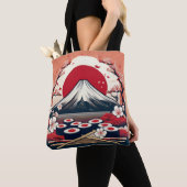 Tote Bag Drapeau du Japon avec Sushi et Mont Fuji (De près)
