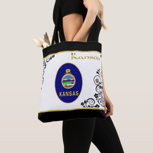 Tote Bag Drapeau du Kansas (De près)