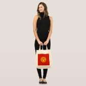 Tote Bag Drapeau du Kirghizistan (Devant (modèle))