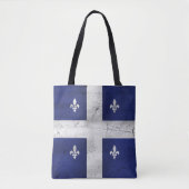 Tote Bag Drapeau du Québec style grunge érodé (Devant)