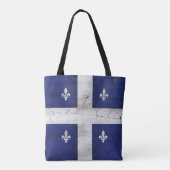 Tote Bag Drapeau du Québec style grunge érodé (Dos)