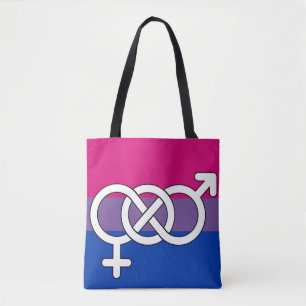 Tote Bag Drapeau du symbole de la fierté bisexuelle