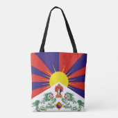 Tote Bag Drapeau du Tibet libre (Dos)