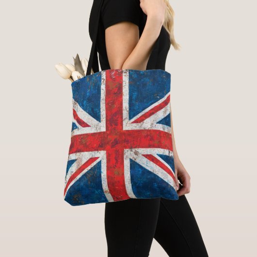 Tote Bag Drapeau d'Union Jack affligé (De près)