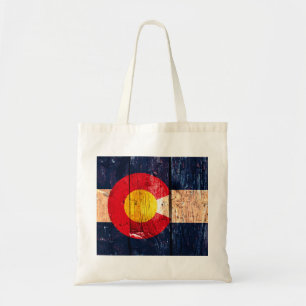 Tote Bag Drapeau en bois rustique affligé d'état du