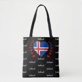 Tote Bag Drapeau et coeur islandais Mode/sport (Devant)