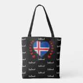 Tote Bag Drapeau et coeur islandais Mode/sport (Dos)