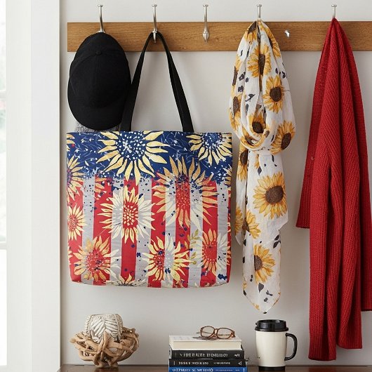 Tote Bag Drapeau et tournesols
