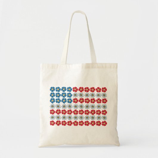 Tote Bag Drapeau Floral Américain Patriotique (Devant)