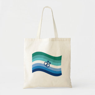 Tote Bag Drapeau gay masculin azur ondoyant de fierté d'amo