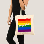 Tote Bag Drapeau Gay pride arc-en-ciel 6 bandes LGBT (Devant (produit))