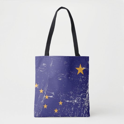 Tote Bag Drapeau grunge de l'Alaska (Devant)