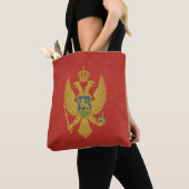 Tote Bag Drapeau grunge d'État souverain de Monténégro (De près)