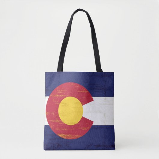 Tote Bag Drapeau grunge du Colorado (Devant)