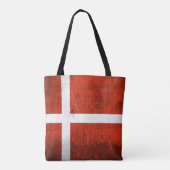 Tote Bag Drapeau grunge du Danemark (Dos)