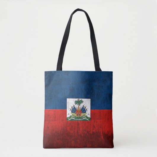 Tote Bag Drapeau grunge du Haïti (Devant)