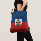 Tote Bag Drapeau grunge du Haïti (De près)