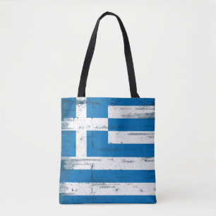 Tote Bag Drapeau grunge grec