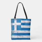 Tote Bag Drapeau grunge grec (Dos)