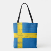 Tote Bag Drapeau grunge suédois (Dos)