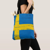 Tote Bag Drapeau grunge suédois (De près)