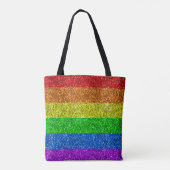 Tote Bag Drapeau LGBT vibrante parties scintillant arc-en-c (Dos)