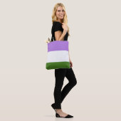 Tote Bag Drapeau LGBTQ Genderqueer Pride (Sur le modèle)