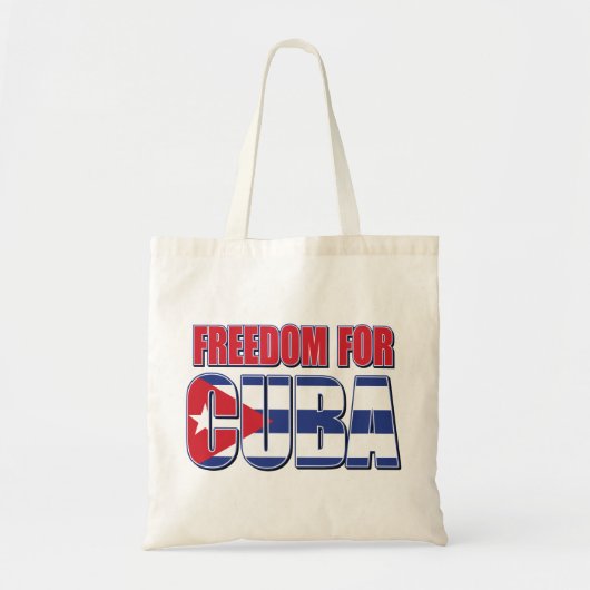 TOTE BAG DRAPEAU LIBRE POUR CUBA (Devant)