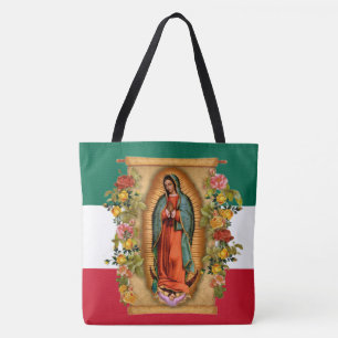 Tote Bag Drapeau mexicain de la dame espagnole de Guadalupe